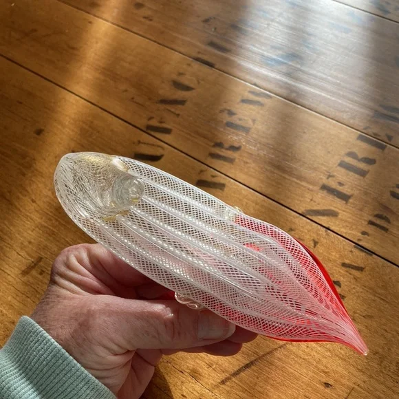 Venetian Lattacino Italian ribbon Glass Slipper - Picture 7 of 11